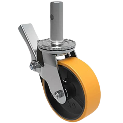 Rodízio metálico com trava, para base de andaimes tubulares – disponível para locação